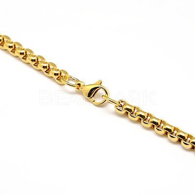 304 Stainless Steel Venetian Chain Box Chain Necklace Making STAS-A028-N031G-A-1