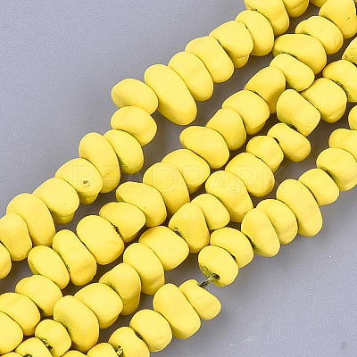 Spray Painted Non-magnetic Synthetic Hematite Beads Strands G-T116-19-24-1