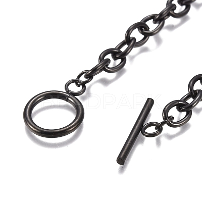 Unisex 304 Stainless Steel Cable Chain Bracelets BJEW-P245-39B-1