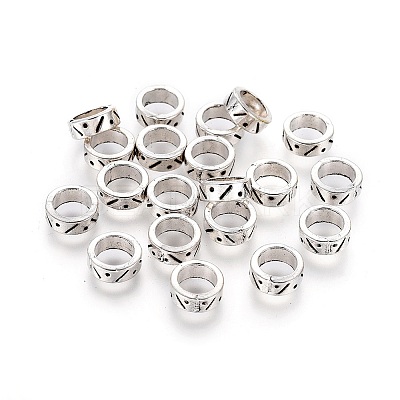 Tibetan Style Alloy European Large Hole Beads X-TIBE-1266-AS-LF-1