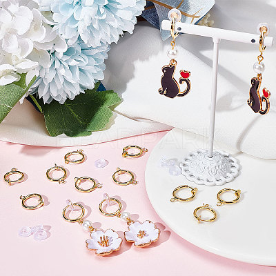 20Pcs Brass Clip-on Earring Findings KK-BBC0004-84-1