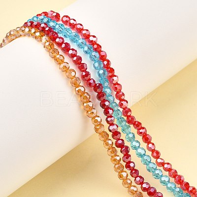 Electroplate Glass Bead Strands EGLA-R015-4mm-M-1