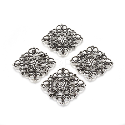 Tibetan Style Alloy Filigree Joiners X-TIBEP-A2690-AS-LF-1