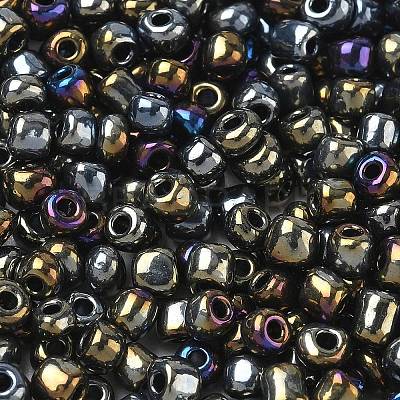 6/0 Electroplated Metallic Colours Round Glass Seed Beads X-SEED-A009-4mm-602-1