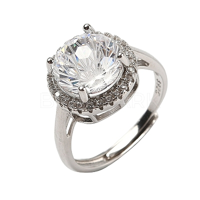 925 Sterling Silver Micro Pave Cubic Zirconia Finger Rings RJEW-B134-01A-03-1