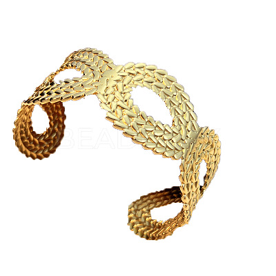 304 Stainless Steel Cuff Bangles for Women WG694E4-02-1