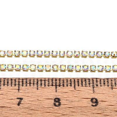 Brass Rhinestone Strass Chains CHC-T001-SS4.5-02G-1