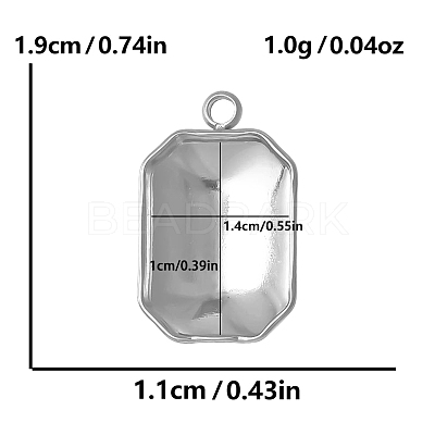 304 Stainless Steel Pendant Cabochon Settings PW-WG002AB-07-1