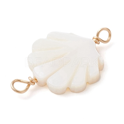 Natural Freshwater Shell Connector Charms PALLOY-JF02442-01-1