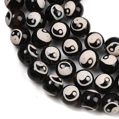 Tibetan Style dZi Beads Strands G-G328-A10-8mm-1