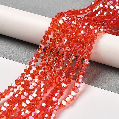Transparent Electroplate Glass Beads Strands EGLA-A039-T6mm-B14-1