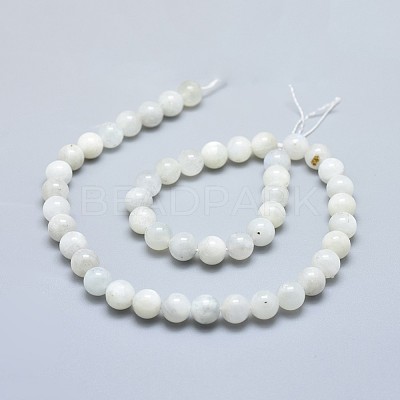 Natural Rainbow Moonstone Beads Strands G-F674-08-8mm-1
