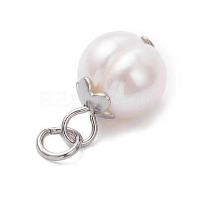 Natural Pearl Potato Charms PALLOY-JF04617-1