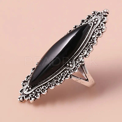 Horse Eye Alloy with Resin Finger Rings FS-WG13A66-01-1