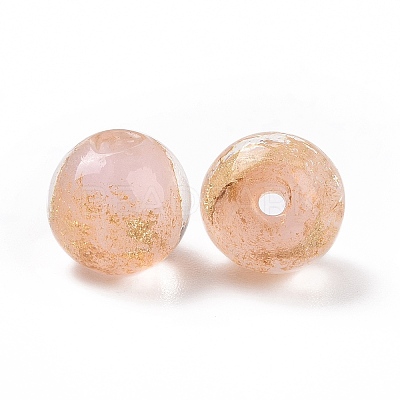 Handmade Gold Foil Glass Beads LAMP-C004-03D-1