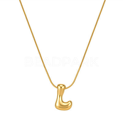 304 Stainless Steel Alphabet Pendant Necklaces for Men and Women GP1122-12-1
