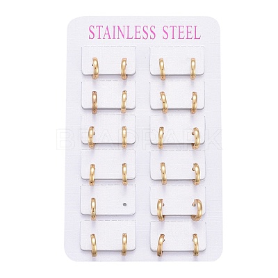 304 Stainless Steel Huggie Hoop Earrings EJEW-L252-043B-G-1