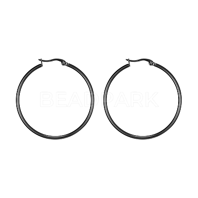 304 Stainless Steel Big Hoop Earrings EJEW-F105-06B-1