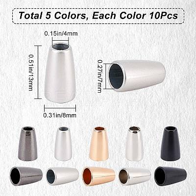 50Pcs 5 Colors Alloy Cord Ends FIND-GF0003-60-1