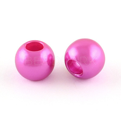 ABS Plastic Imitation Pearl European Beads MACR-R530-12mm-A10-1