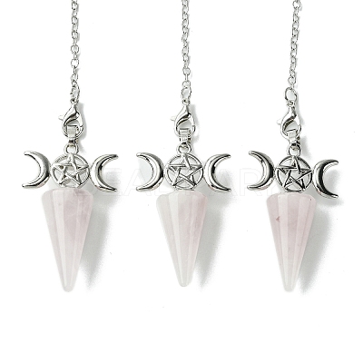 Natural Rose Quartz Cone Dowsing Pendulum Big Pendants G-C114-01P-20-1