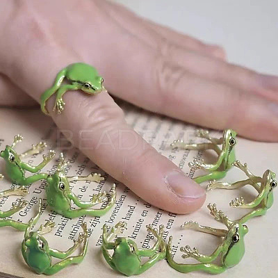 Frog Alloy Enamel Cuff Rings FS-WG3B32A-01-1