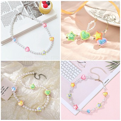 50Pcs 10 Styles Opaque Acrylic Beads OACR-CJ0001-88-1