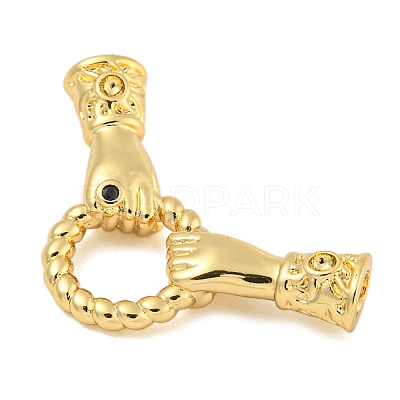 Brass Micro Pave Cubic Zirconia Fold Over Clasps LS-KK-P277-42G-1