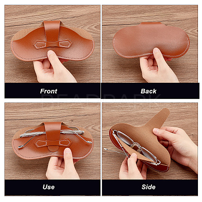 AHADEMAKER 4Pcs 4 Colors Imitation Leather Glasses Cases AJEW-GA0005-46-1
