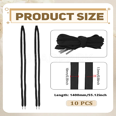 10Pcs Flat Polycotton Hollow Cord OCOR-LP0005-03A-1