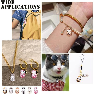 30Pcs 6 Colors Alloy Enamel Pendants FIND-CA0006-57-1