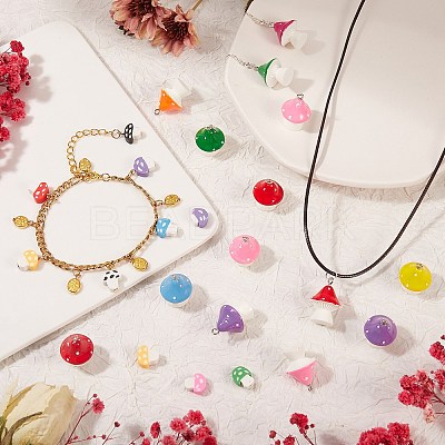 DIY Mushroom Beads and Charms Jewelry Making Finding Kit 