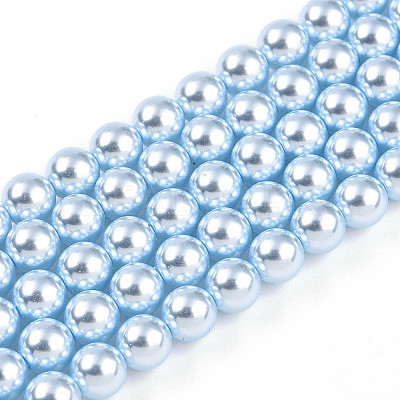 Baking Paint Pearlized Glass Pearl Bead Strands HY-N002-5mm-A05-1