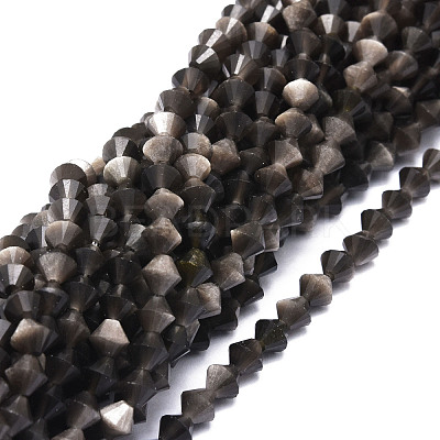 Natural Obsidian Beads Strands G-E569-D09-1