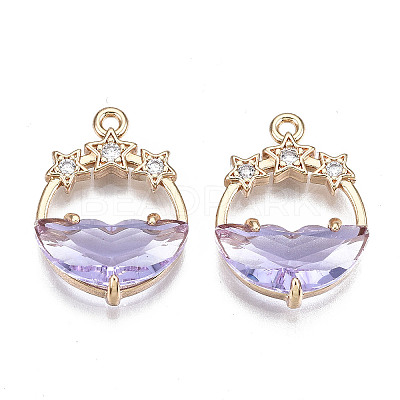 Faceted Transparent Glass Pendants X-GLAA-T020-18D-1