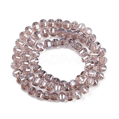 Electroplate Transparent Glass Beads Strands EGLA-B011-08A-PL01-1