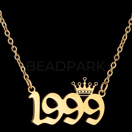 Crown Birth Year 201 Stainless Steel Pendant Necklaces for Women FS-WG4E8F2-20-1
