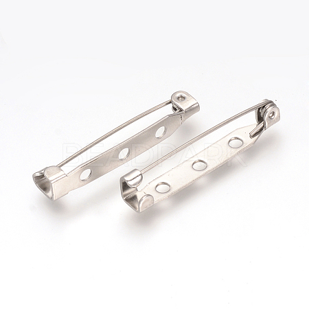 Tarnish Resistant 304 Stainless Steel Pin Brooch Back Bar Findings X-STAS-Q184-03-1