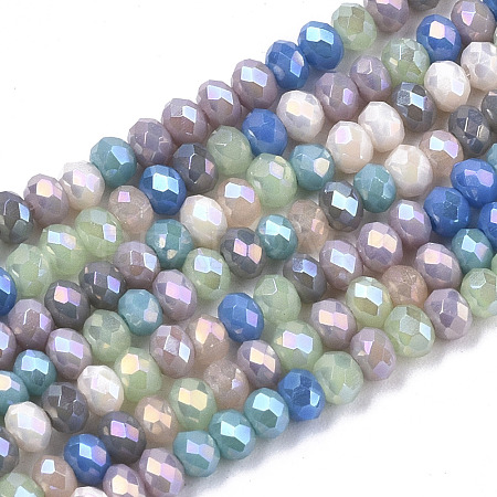 Electroplate Glass Beads Strands X-EGLA-S192-001A-B05-1