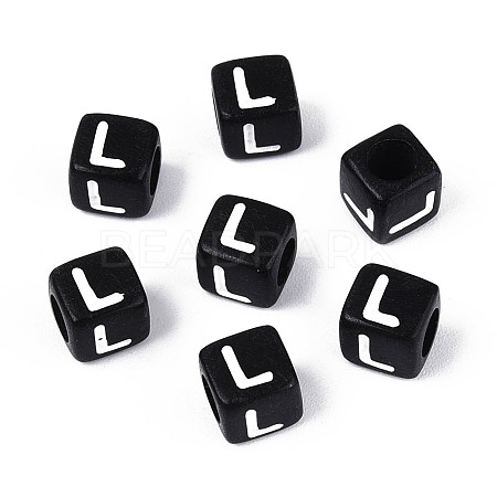 Initial Acrylic Horizontal Hole Beads X-OACR-ZX006-35L-1