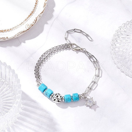 304 Stainless Steel Multi-layered Bracelets BJEW-JB12234-01-1