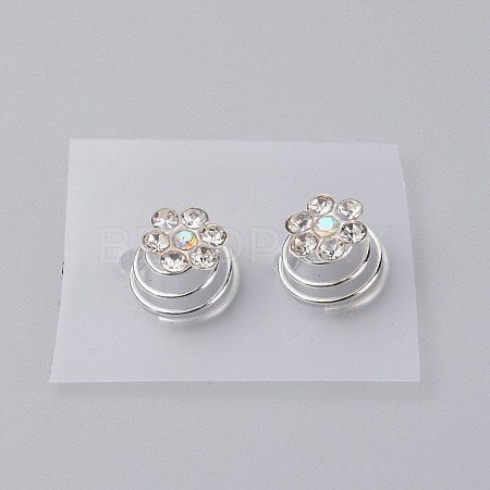 Spiral Hair Pin Coil Alloy Hair Accessories OHAR-WH0019-16-1