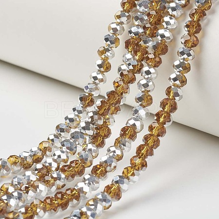 Electroplate Transparent Glass Beads Strands EGLA-A034-T4mm-M07-1