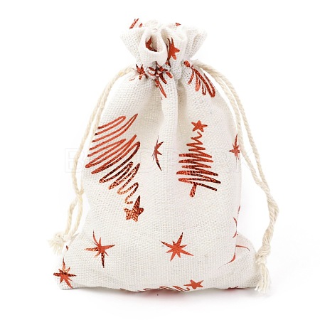 Christmas Theme Cotton Fabric Cloth Bag X-ABAG-H104-B19-1