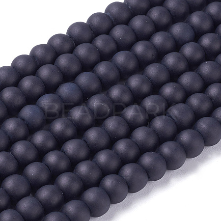 Baking Paint Transparent Glass Bead Strands GLAA-S031-4mm-38-1