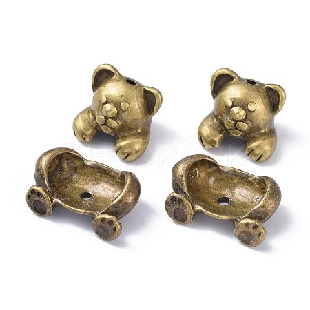 Bear Tibetan Style Alloy Combined Beads TIBE-R310-03AB-NR-1