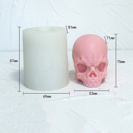 Halloween Skull DIY Food Grade Silicone Candle Molds PW-WG53501-01-1