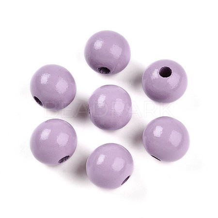 Painted Natural Wood Beads WOOD-A018-16mm-09-1