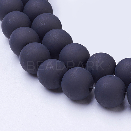 Frosted Glass Bead Strands X-GLAA-S031-10mm-38-1