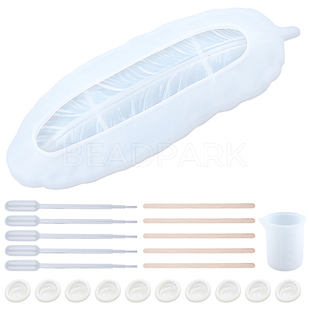Feather Jewelry Tray Silicone Molds DIY-SC0010-29-1